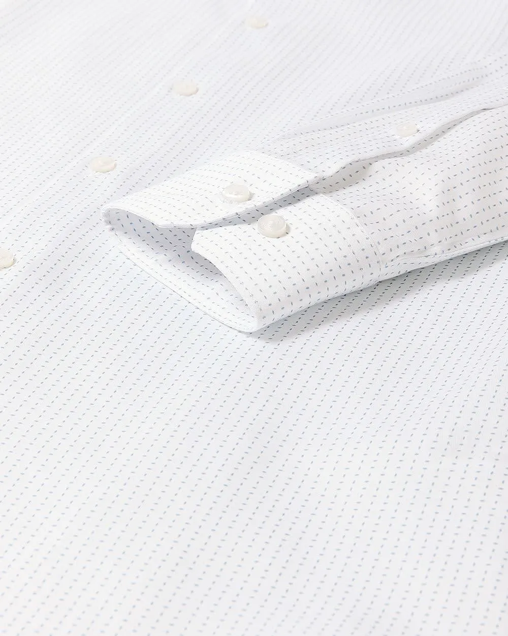 White Slim-Fit Dress Shirt with Micro Dots sold by RW&CO. product image thumbnail 5