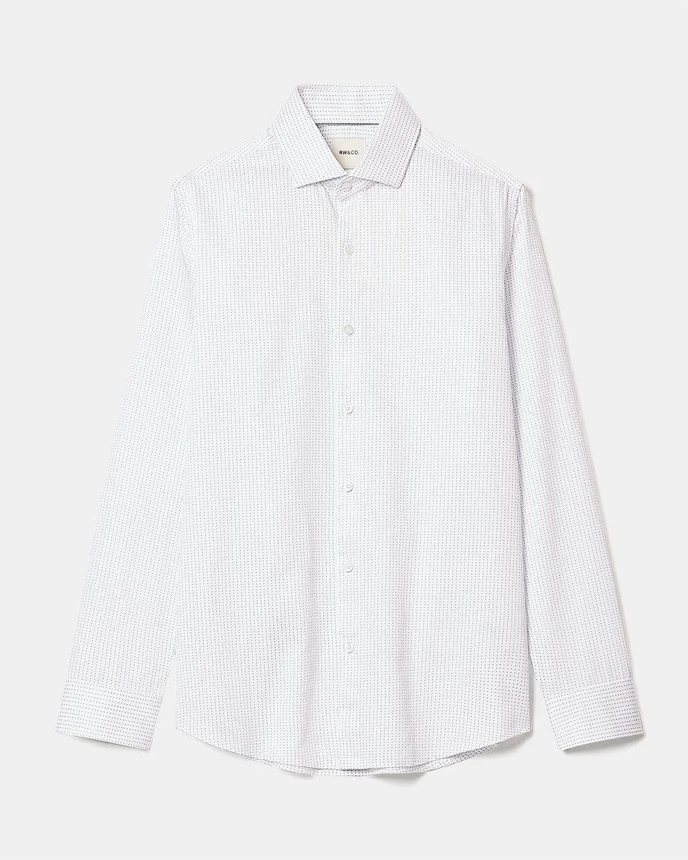 White Slim-Fit Dress Shirt with Micro Dots sold by RW&CO. product image thumbnail 2