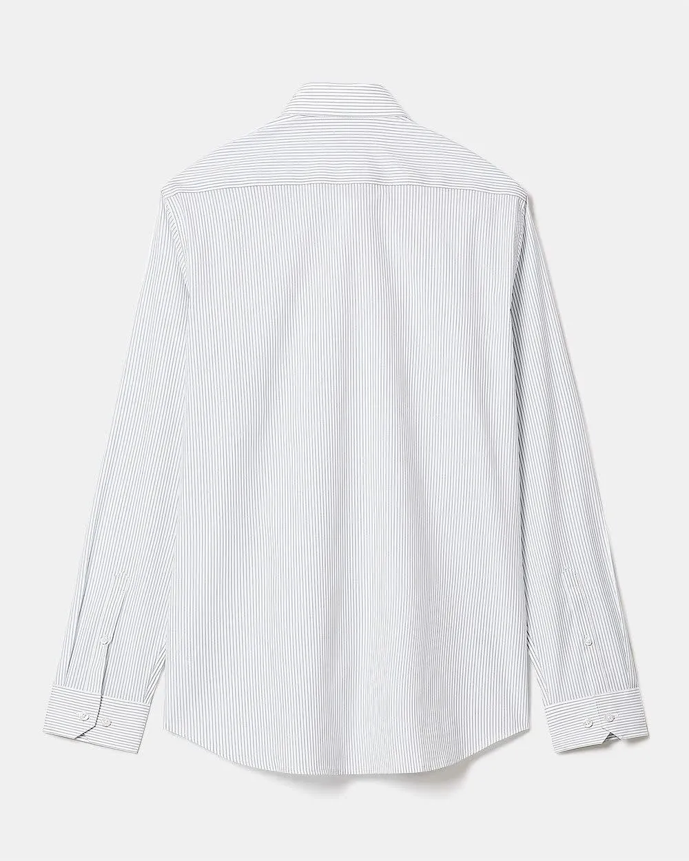 White Tailored-Fit Dress Shirt with Blue Stripes sold by RW&CO. product image thumbnail 3