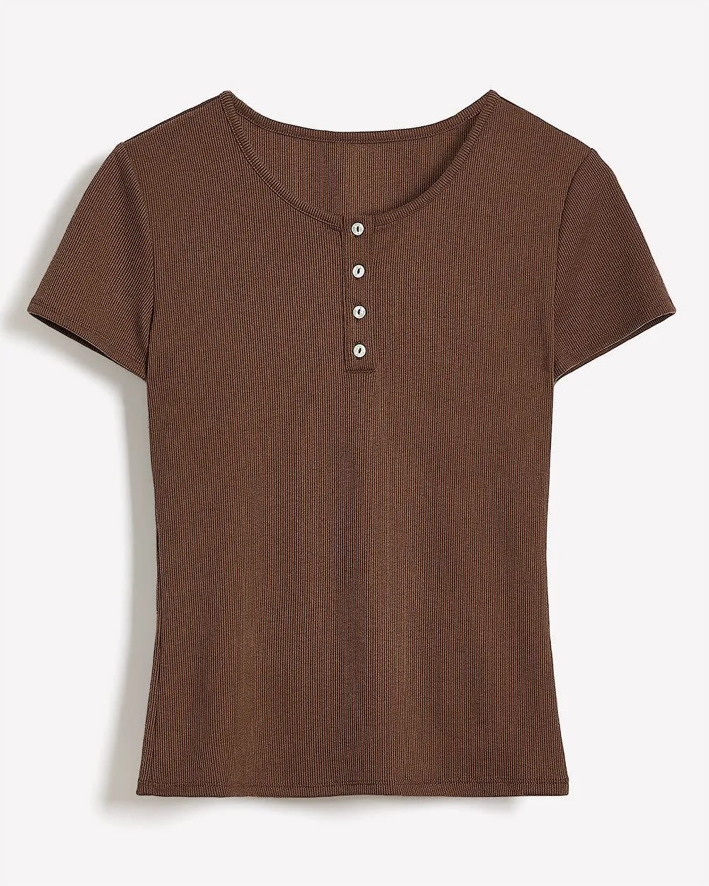 Short-Sleeve Ribbed Henley Top sold by RW&CO. product image thumbnail 4
