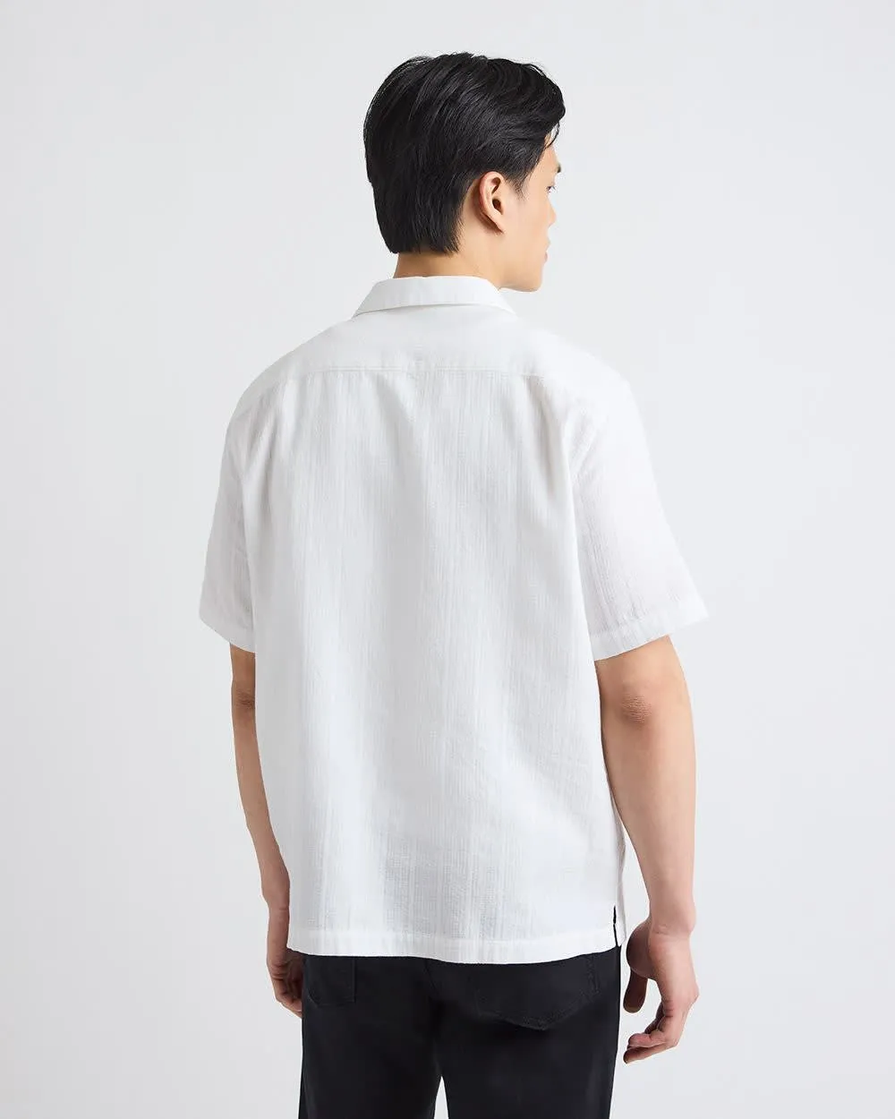 Short-Sleeve Solid Shirt with Camp Collar sold by RW&CO. product image thumbnail 3