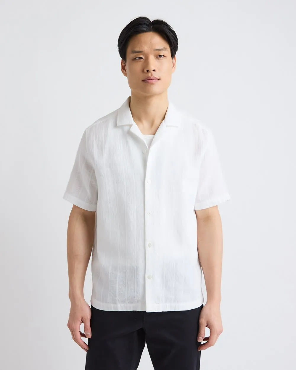 Short-Sleeve Solid Shirt with Camp Collar sold by RW&CO. product image thumbnail 5