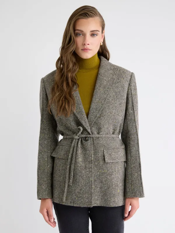 Oversized One-Button Tweed Blazer sold by RW&CO.