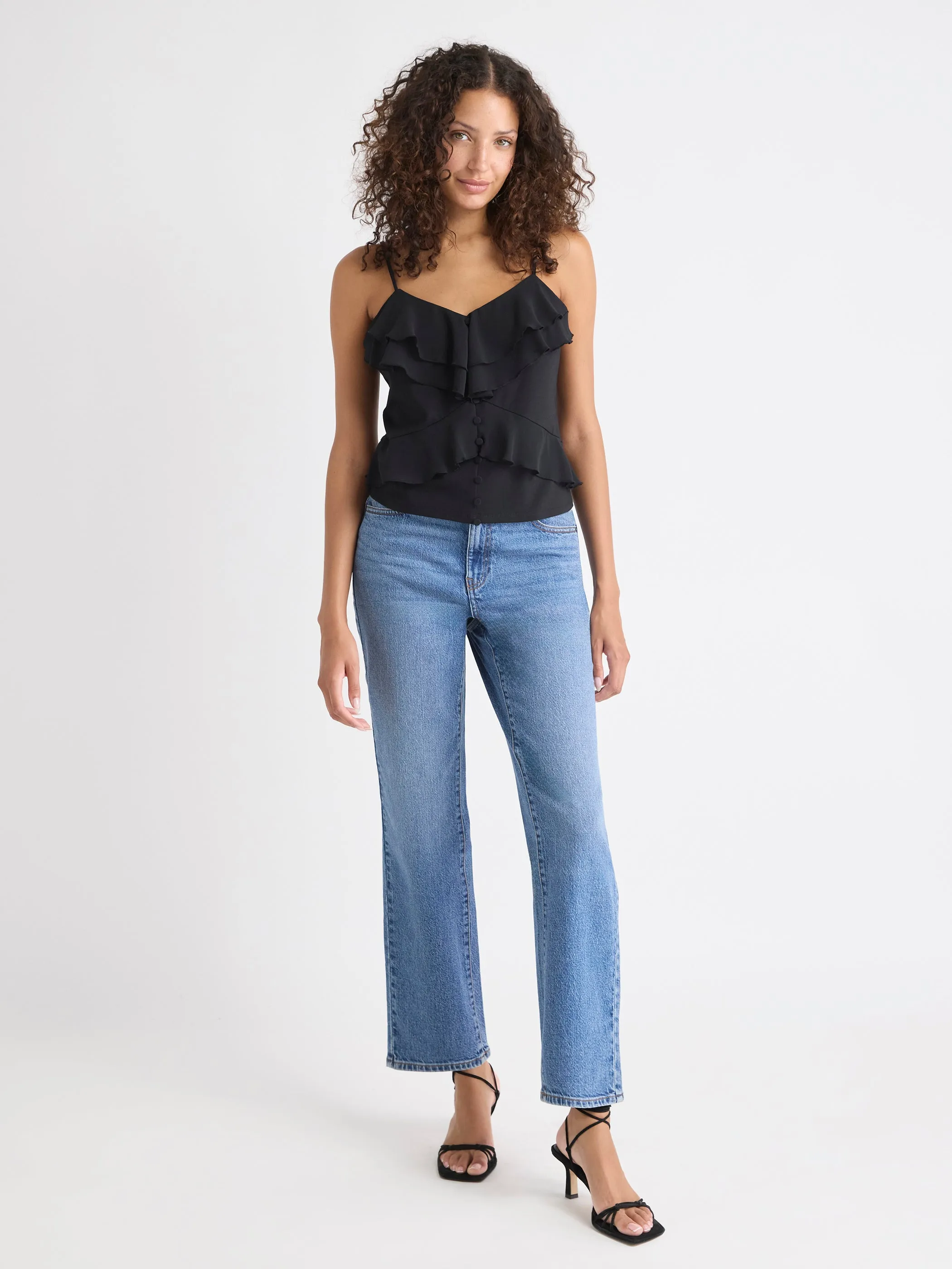 Sleeveless V-Neck Ruffled Top sold by RW&CO. product image thumbnail 2
