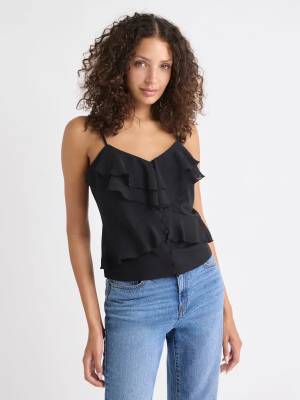 Sleeveless V-Neck Ruffled Top sold by RW&CO.
