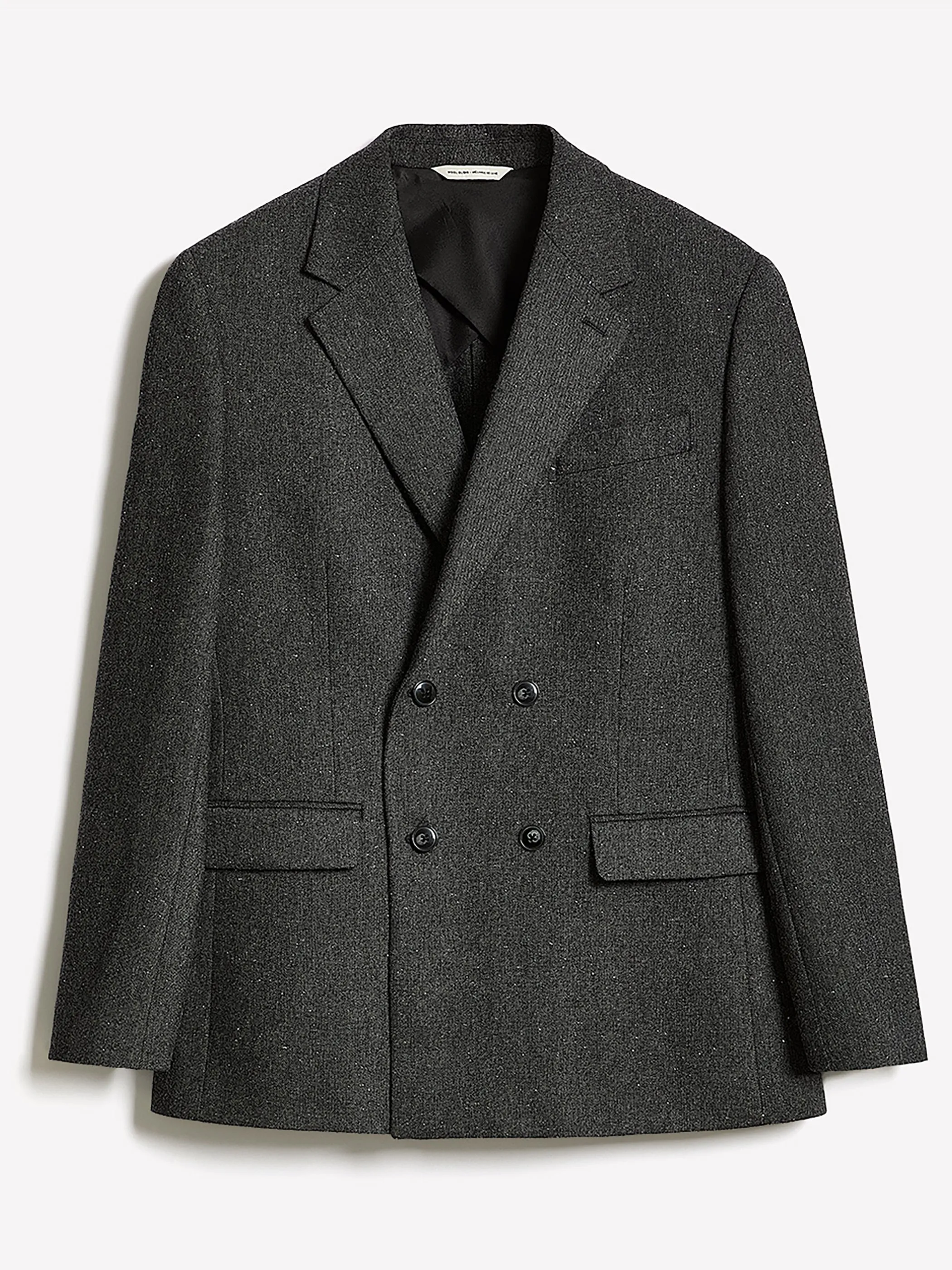 Tailored-Fit Double-Breasted Tweed Suit Blazer sold by RW&CO. product image thumbnail 4