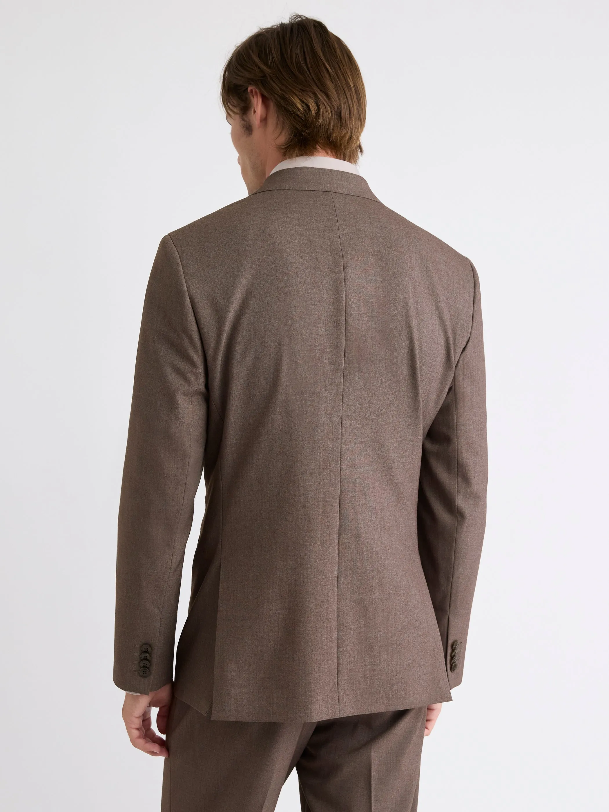 Tailored-Fit Taupe Suit Blazer sold by RW&CO. product image thumbnail 3