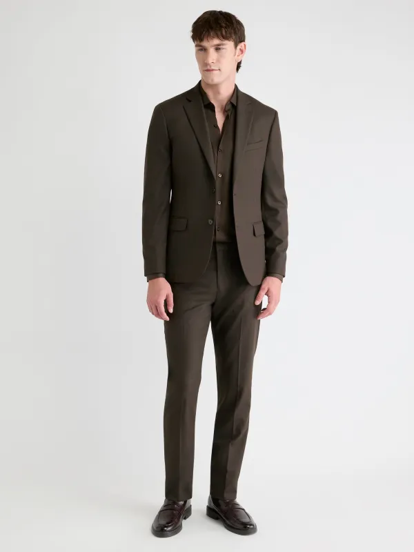 Slim-Fit Dark Brown Brushed Twill Blazer sold by RW&CO.