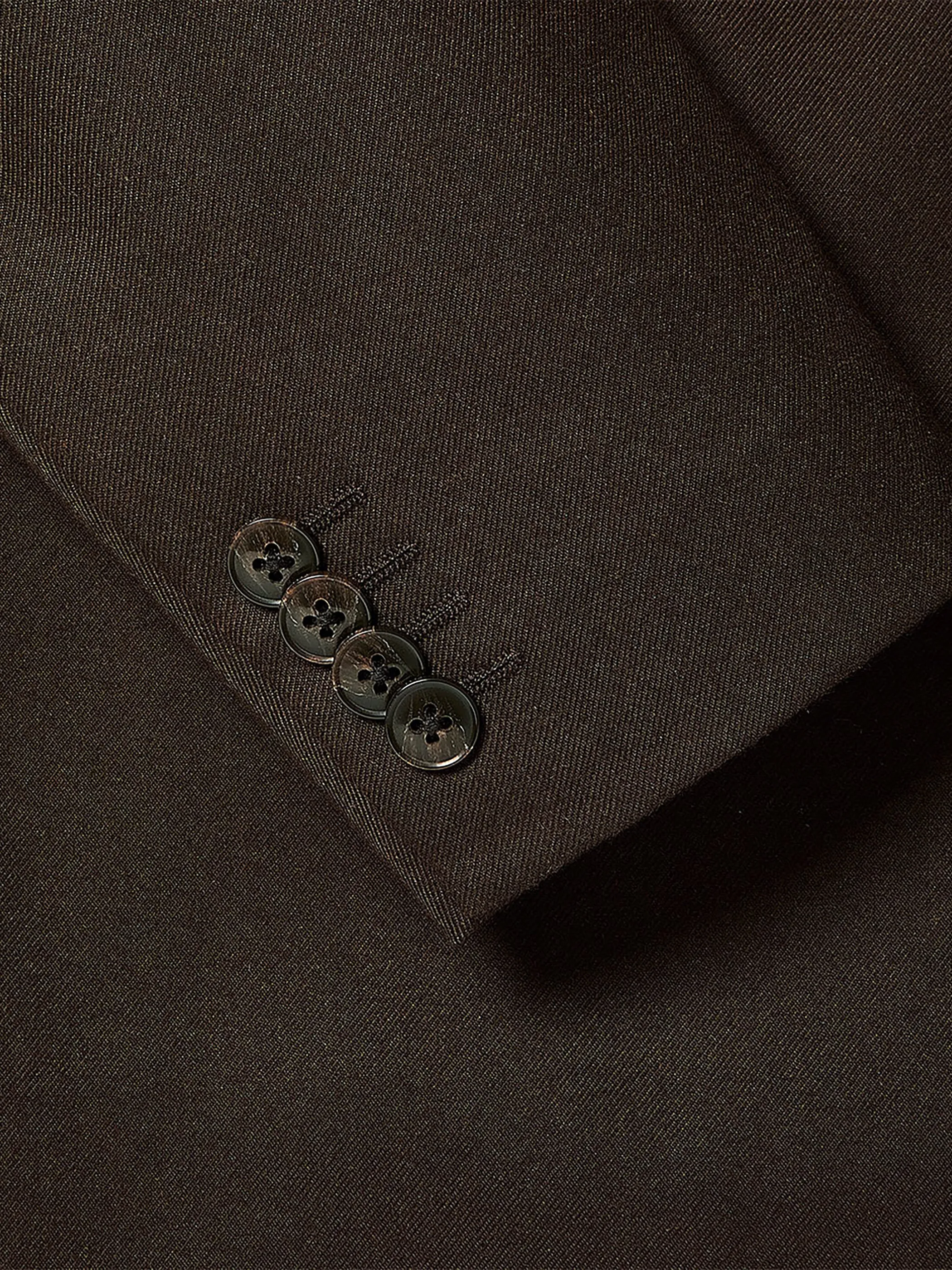 Slim-Fit Dark Brown Brushed Twill Blazer sold by RW&CO. product image thumbnail 5