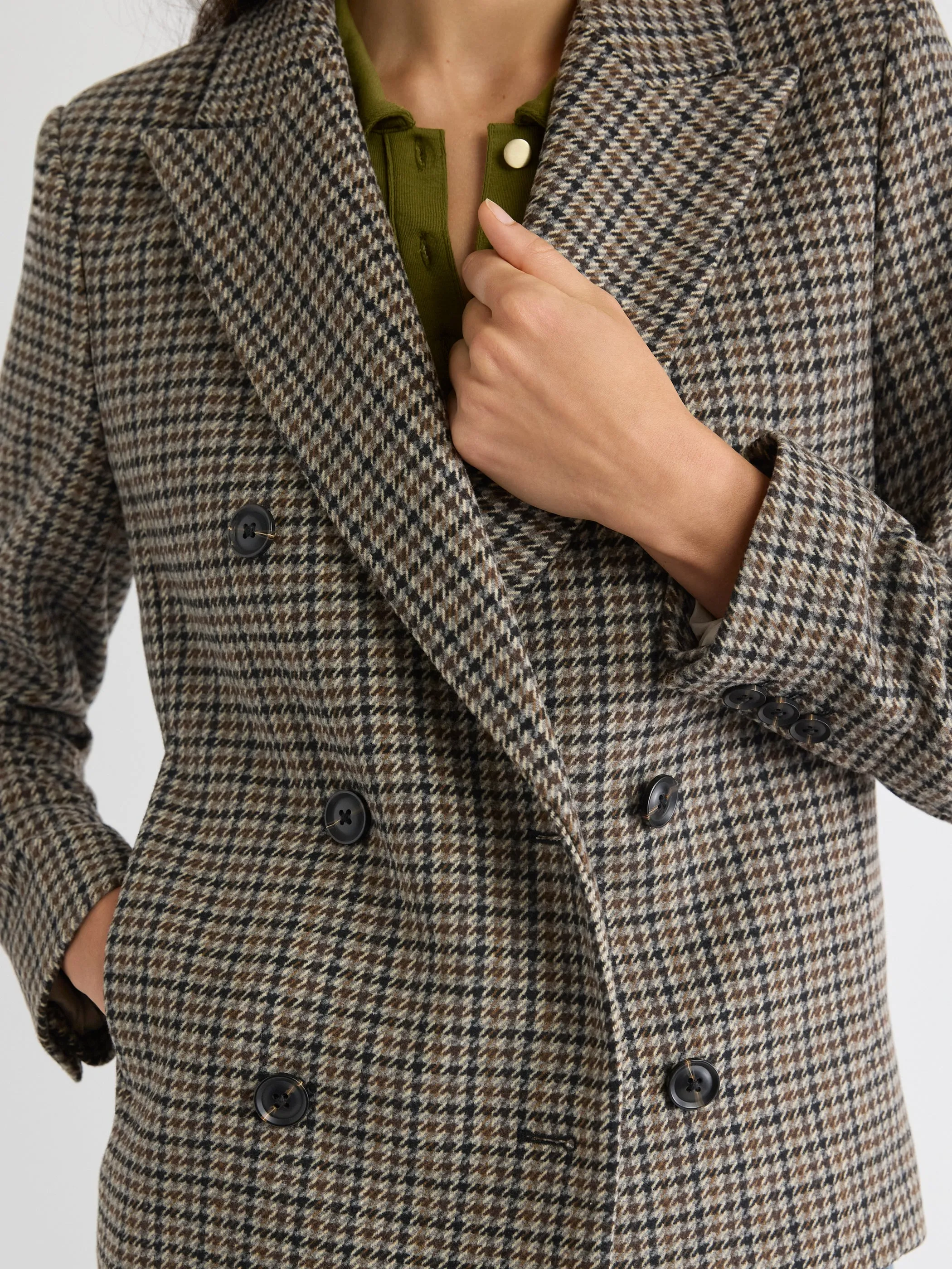 Double-Breasted Houndstooth Blazer sold by RW&CO. product image thumbnail 4
