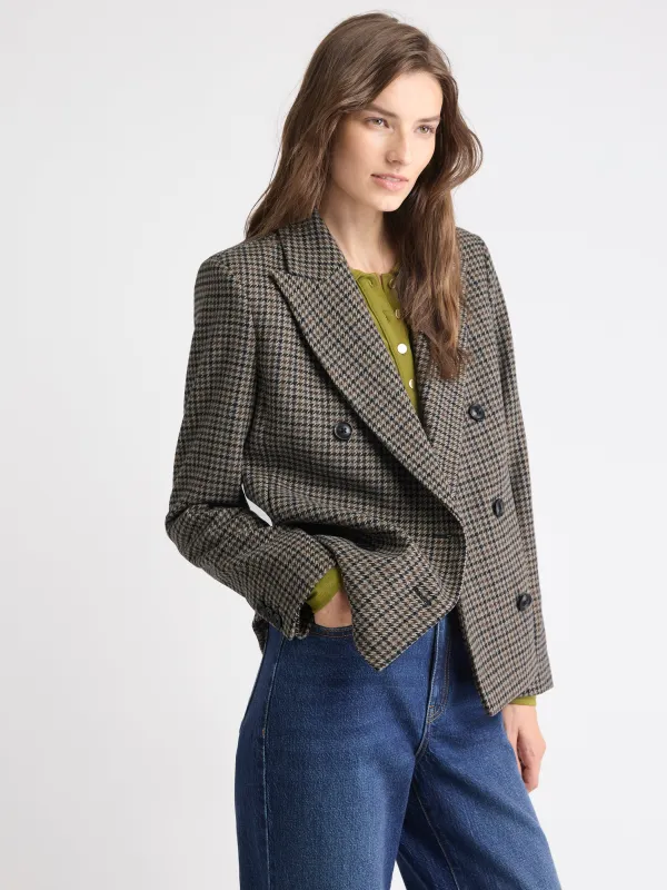 Double-Breasted Houndstooth Blazer sold by RW&CO.