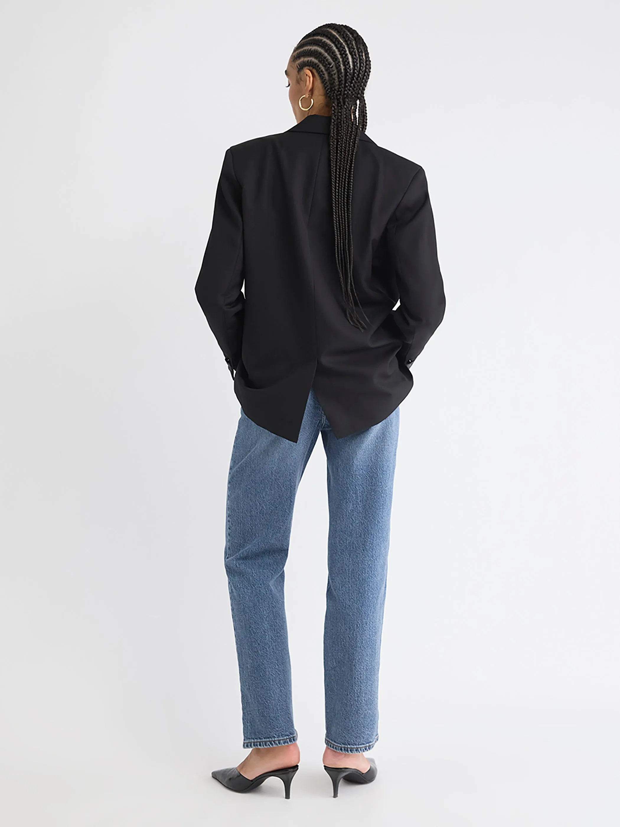 Wool-Blend Oversized One-Button Blazer sold by RW&CO. product image thumbnail 3