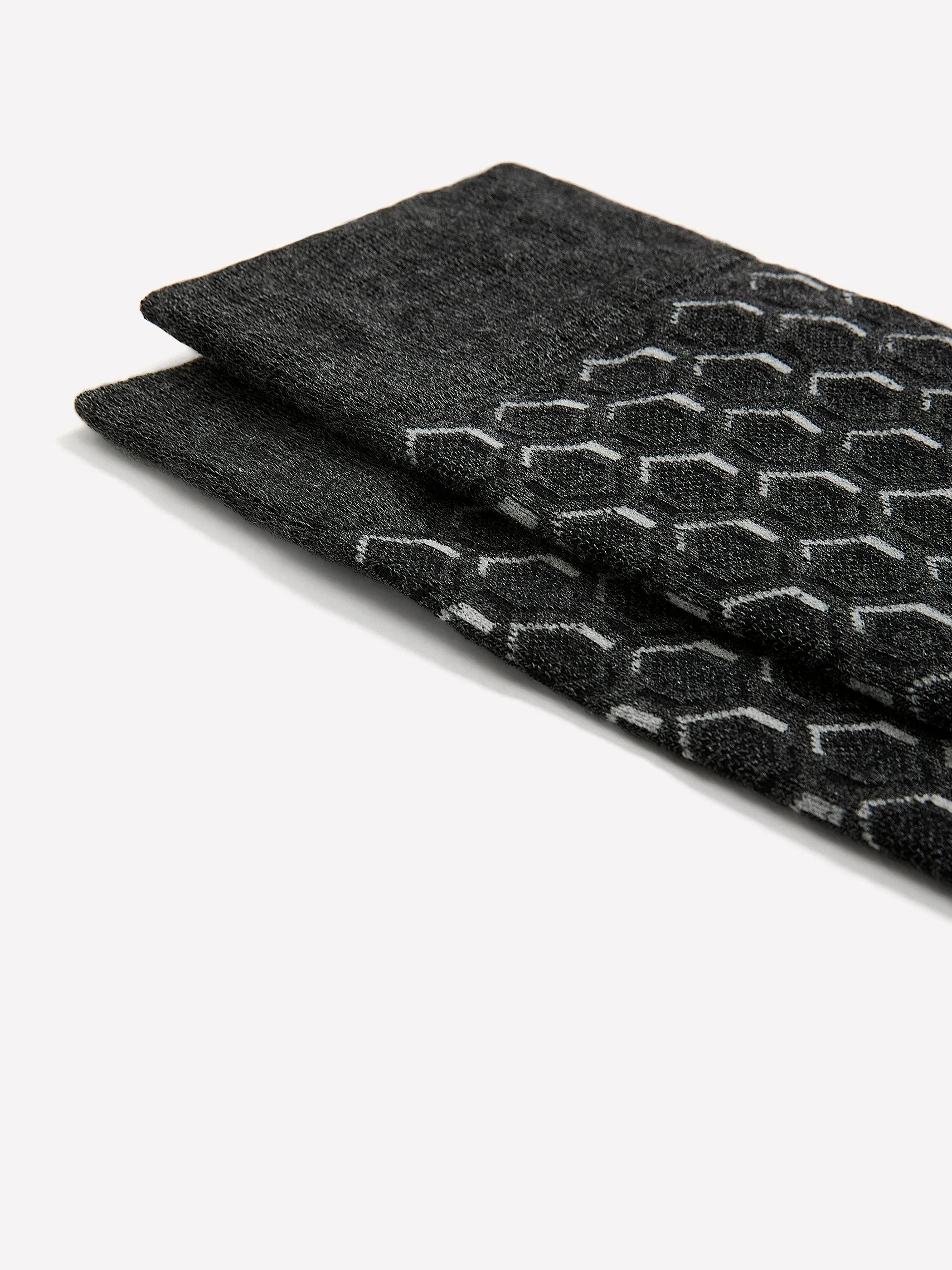 Grey Dress Socks with Hexagonal Pattern sold by RW&CO. product image thumbnail 2