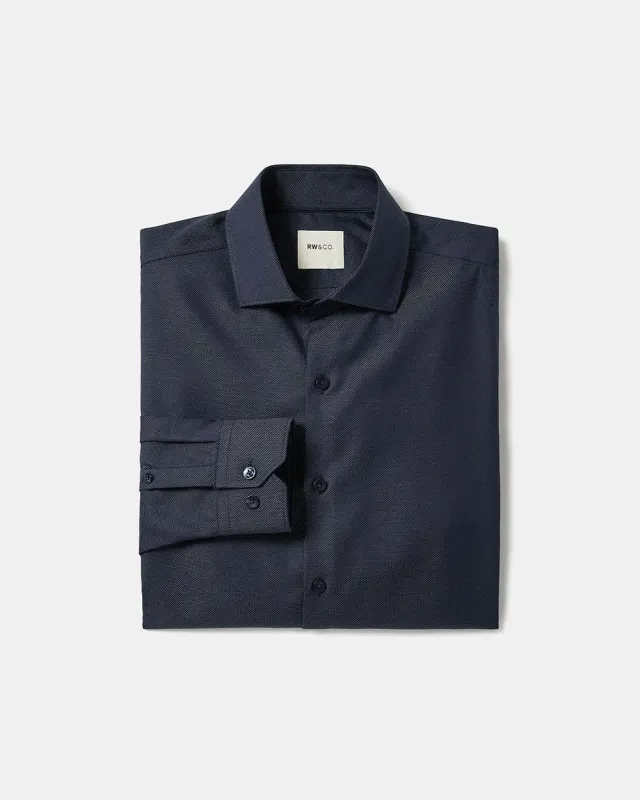 Tailored-Fit Two-Tone Dobby Dress Shirt sold by RW&CO.