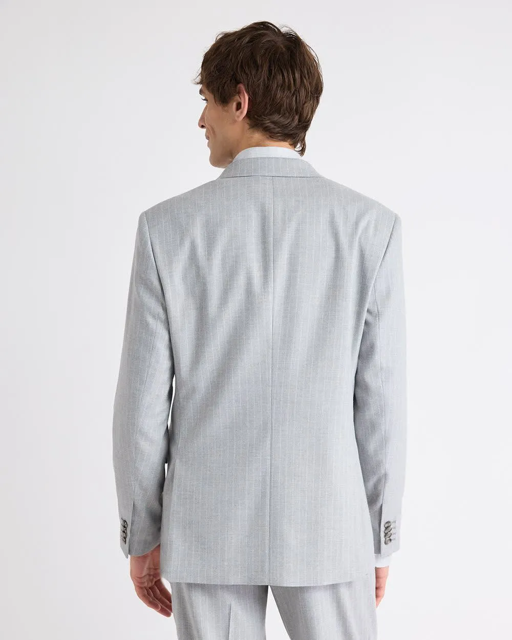 Tailored-Fit Double-Breasted Striped Suit Blazer sold by RW&CO. product image thumbnail 3