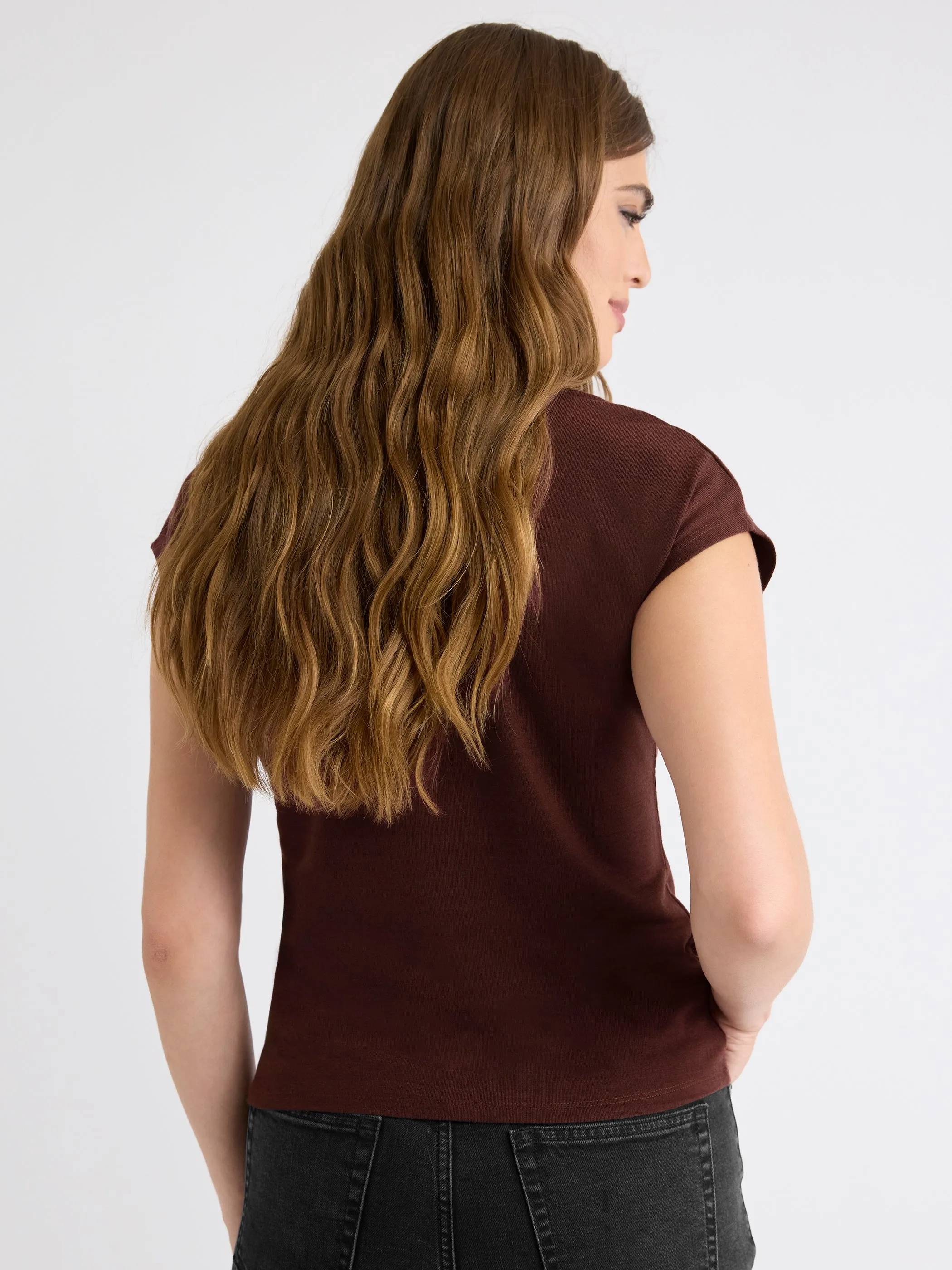 Extended-Sleeve Mock-Neck Top with Tie sold by RW&CO. product image thumbnail 3