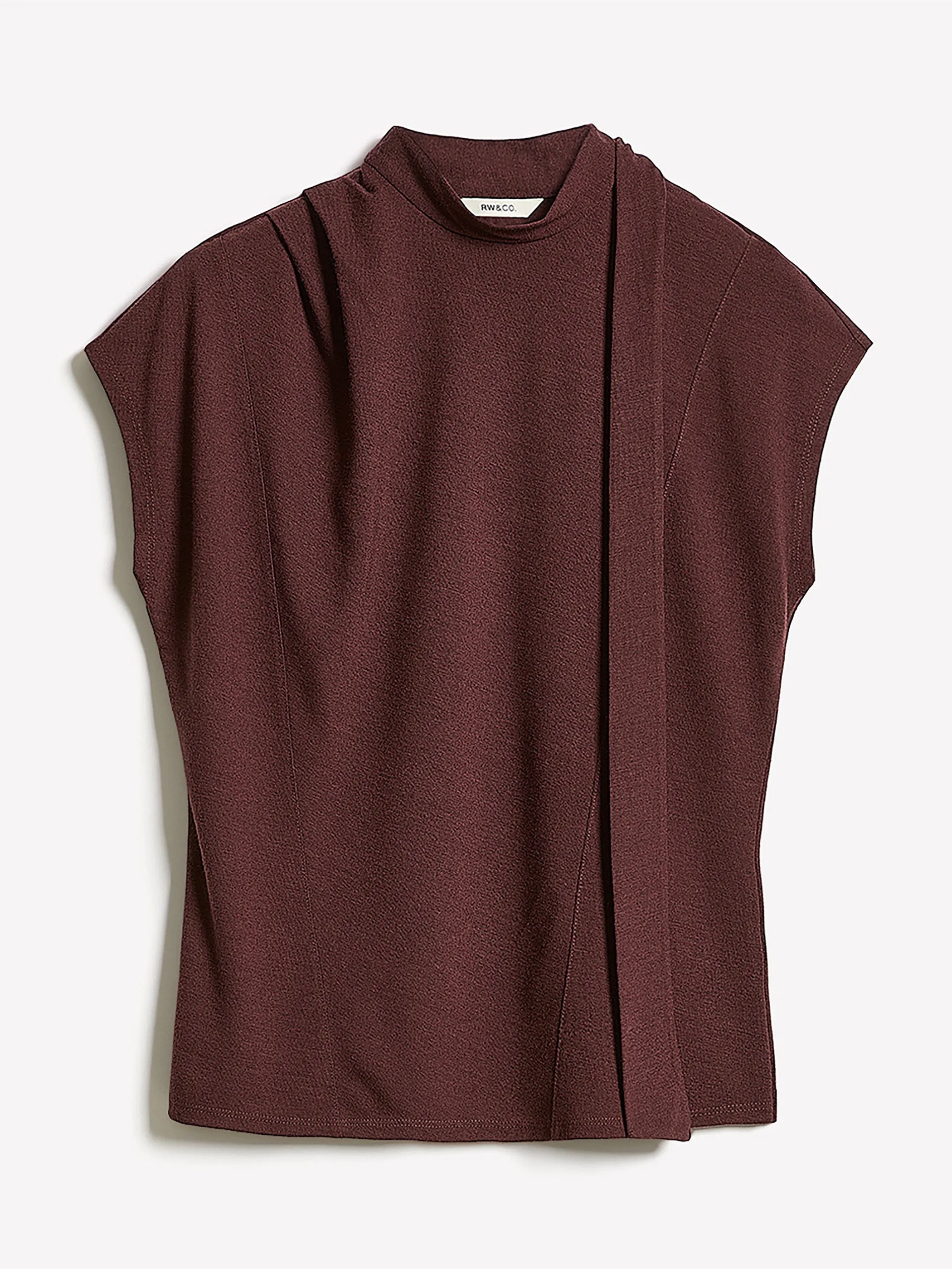 Extended-Sleeve Mock-Neck Top with Tie sold by RW&CO. product image thumbnail 4