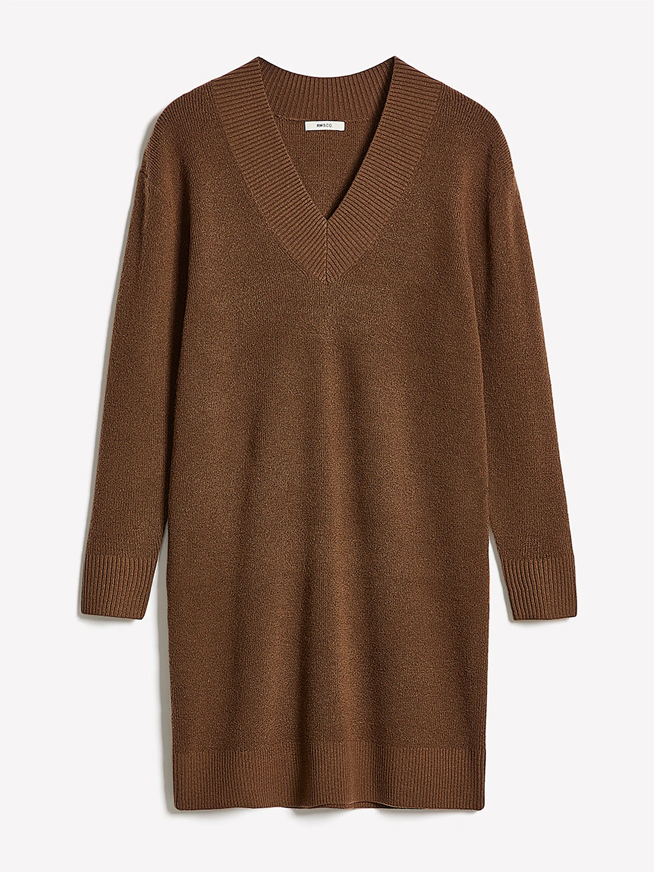 Long-Sleeve V-Neck Mini Sweater Dress sold by RW&CO. product image thumbnail 4