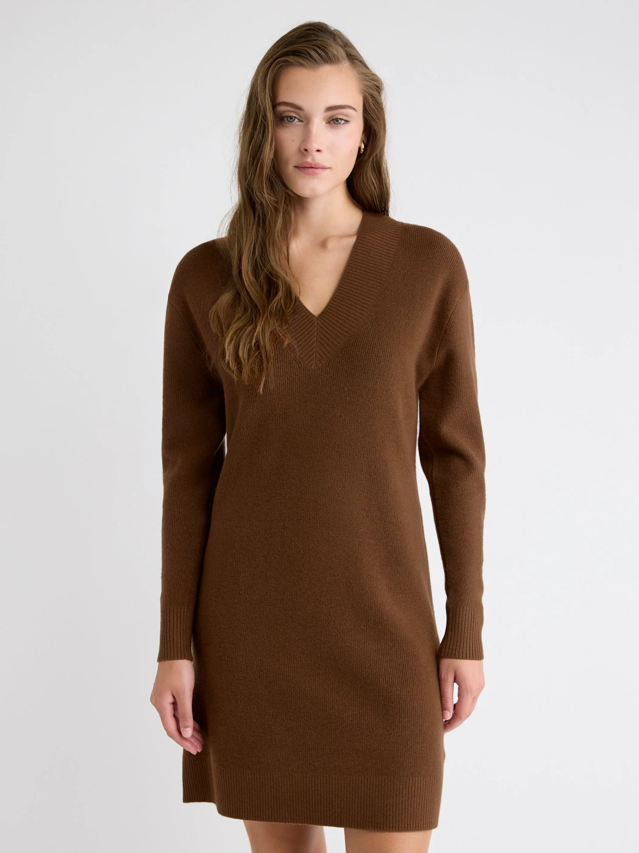 Long-Sleeve V-Neck Mini Sweater Dress sold by RW&CO. product image thumbnail 2