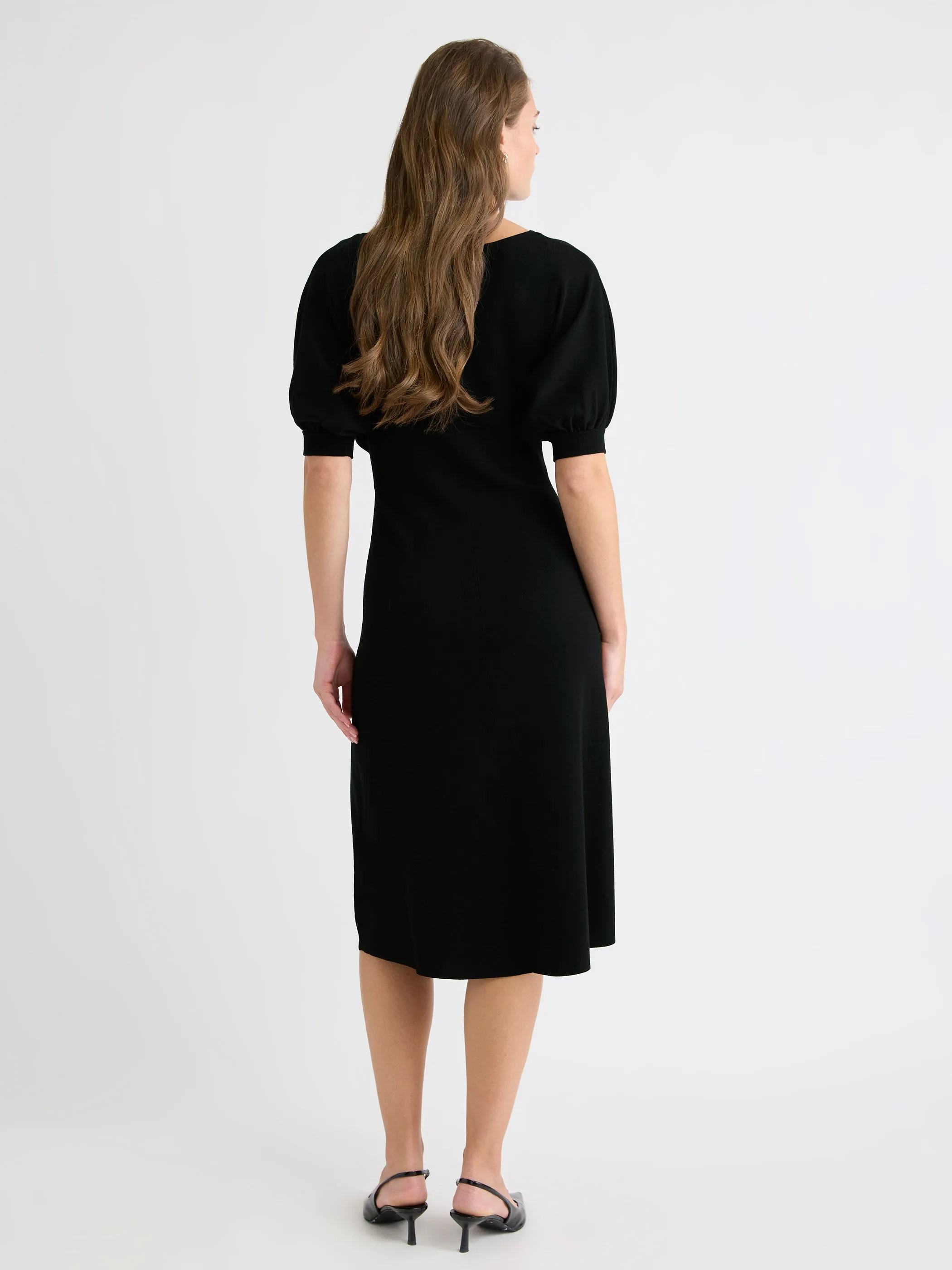 Elbow-Sleeve Boat-Neck Midi Sweater Dress sold by RW&CO. product image thumbnail 3