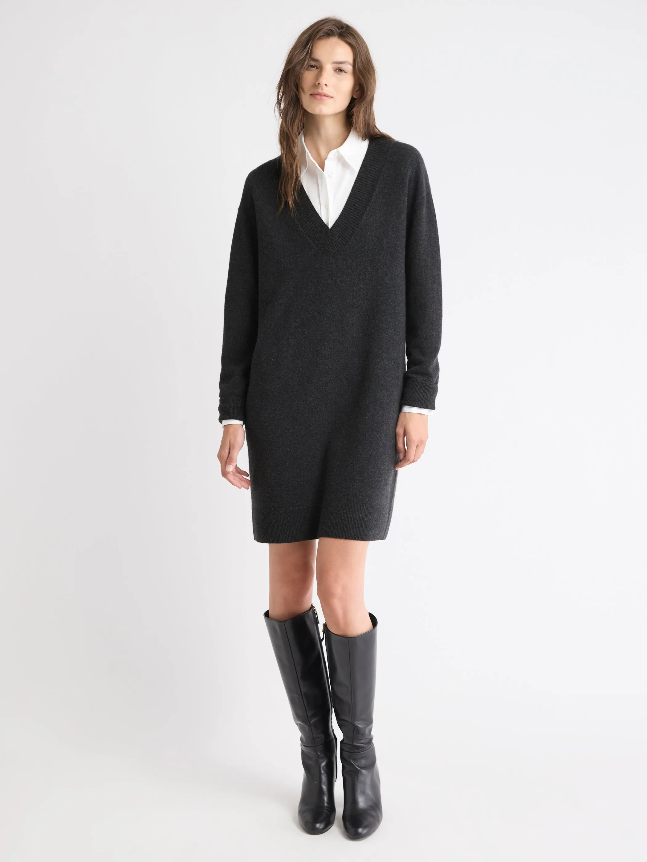 Merino Wool V-Neck Sweater Dress sold by RW&CO.
