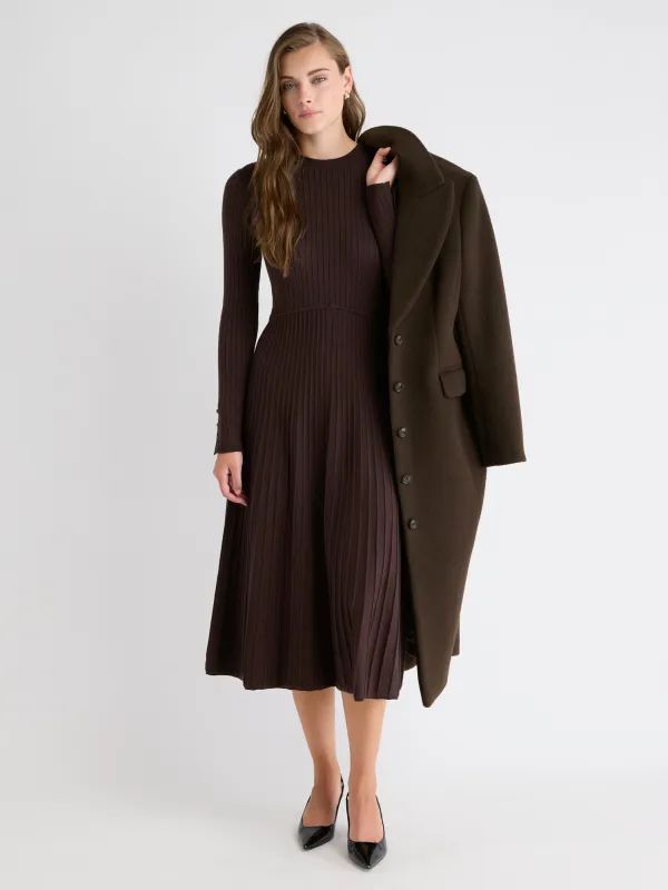 Long-Sleeve Ribbed Midi Sweater Dress sold by RW&CO.