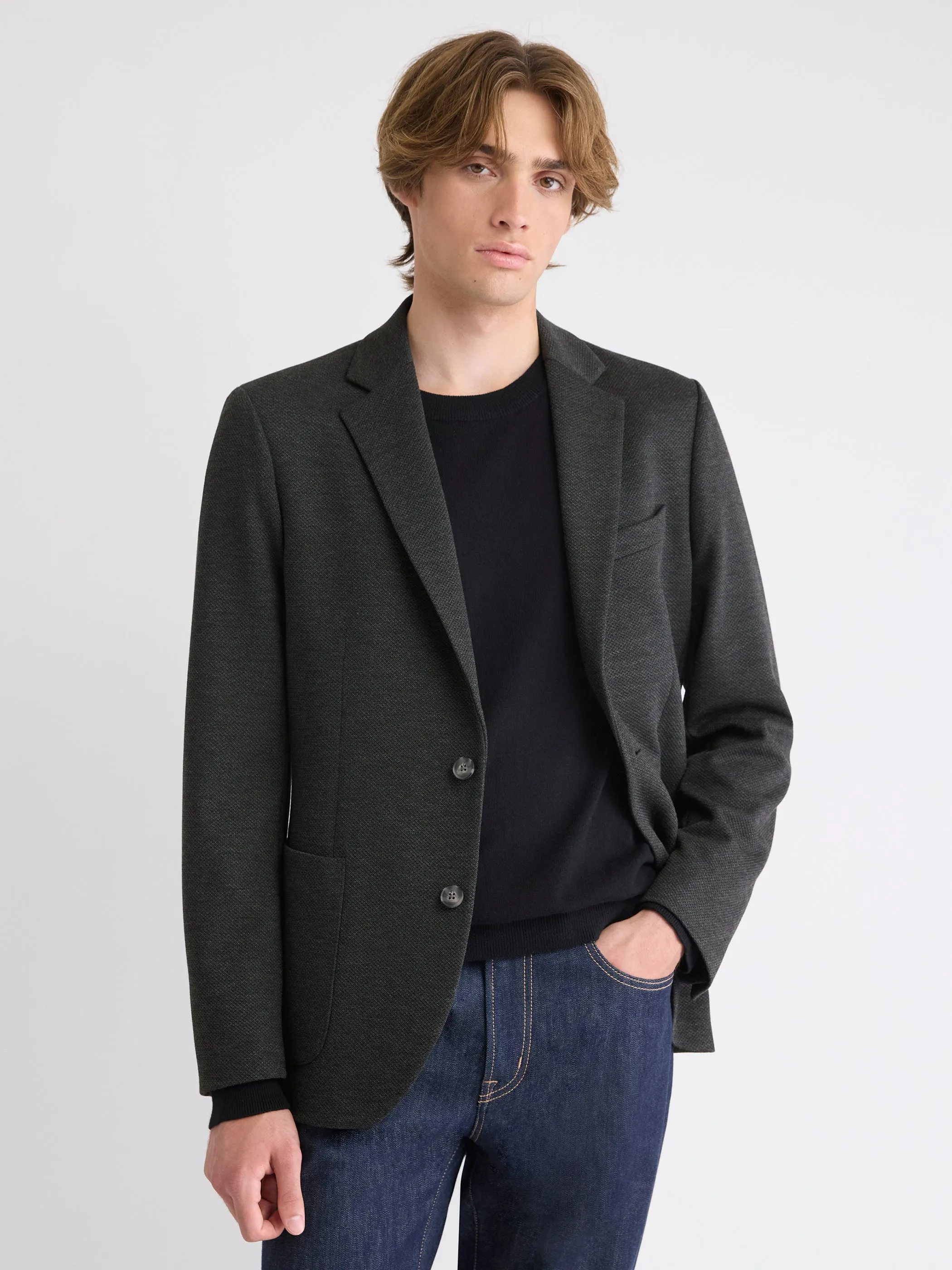 Slim-Fit Textured Knit Blazer sold by RW&CO.