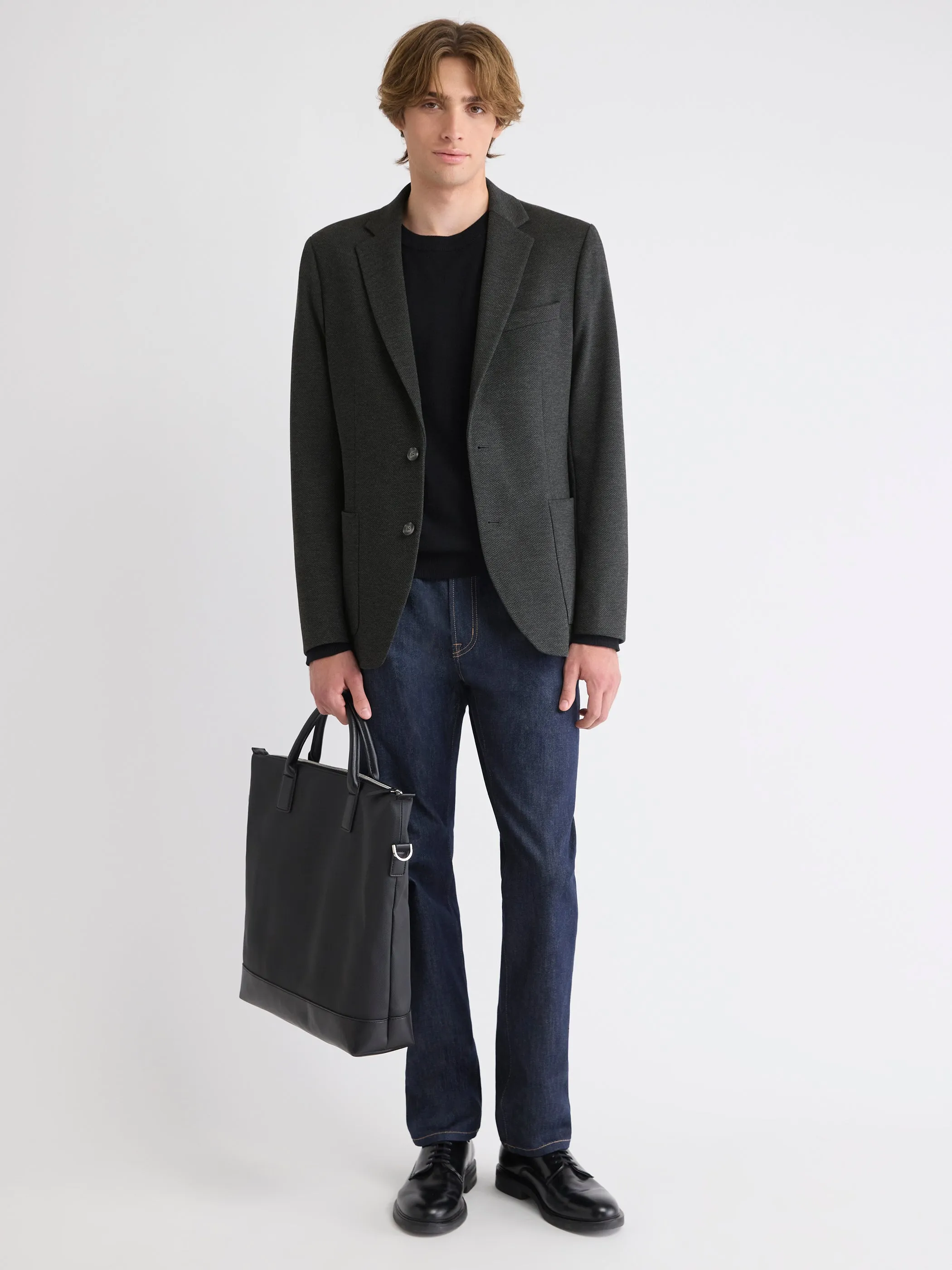 Slim-Fit Textured Knit Blazer sold by RW&CO. product image thumbnail 2