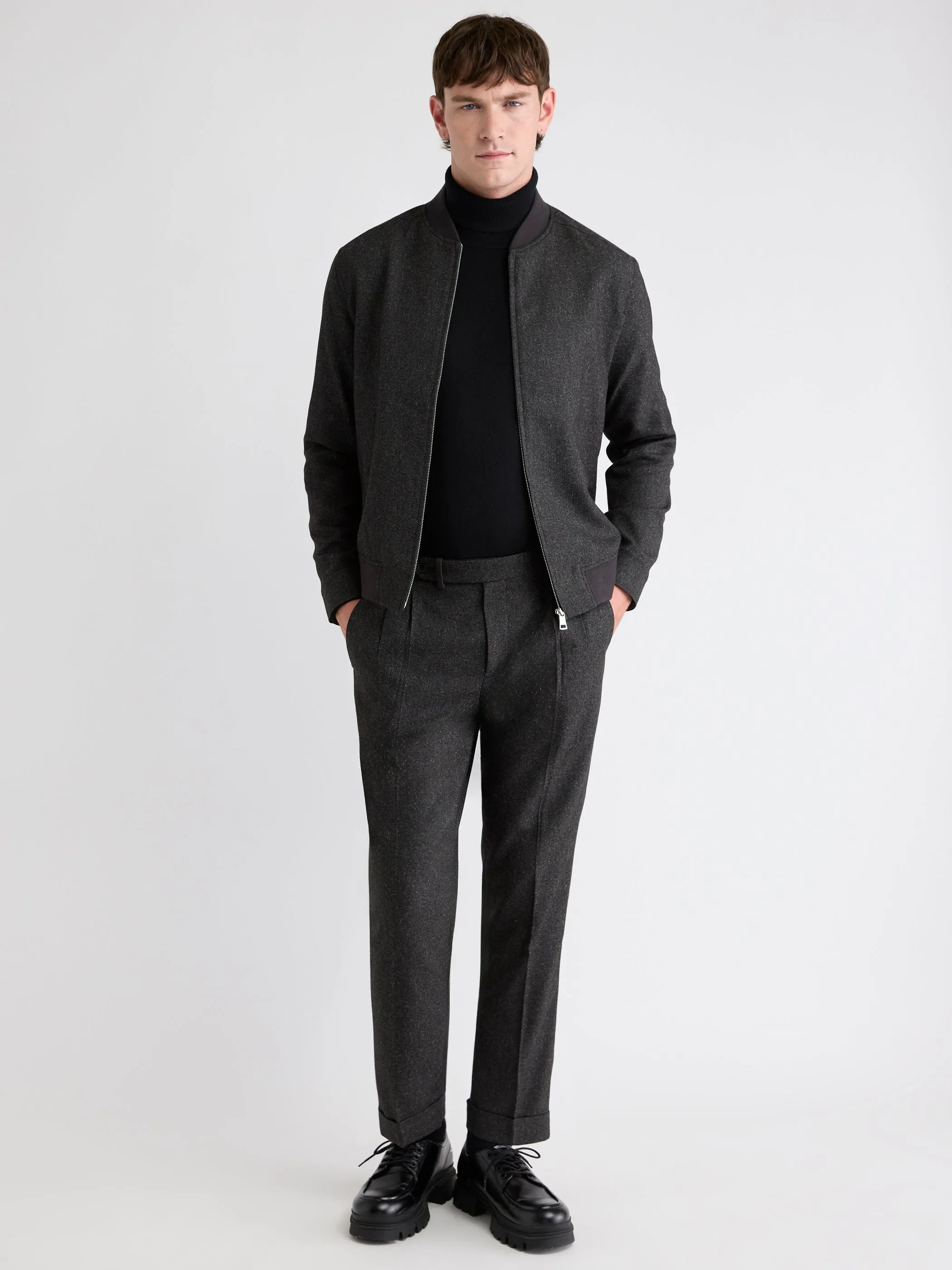 Tweed Bomber Jacket sold by RW&CO. product image thumbnail 2