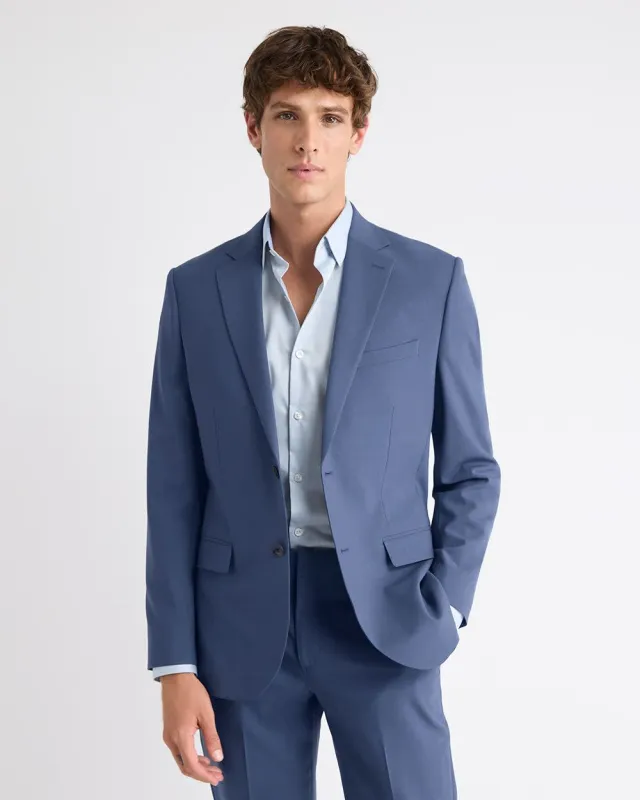 Slim-Fit Blue Wool-Blend Suit Blazer sold by RW&CO.