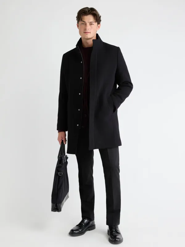 Classic Solid Mock-Neck Wool Coat with Dickey sold by RW&CO.