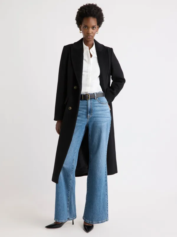 Wool-Blend Long Double-Breasted Coat sold by RW&CO.