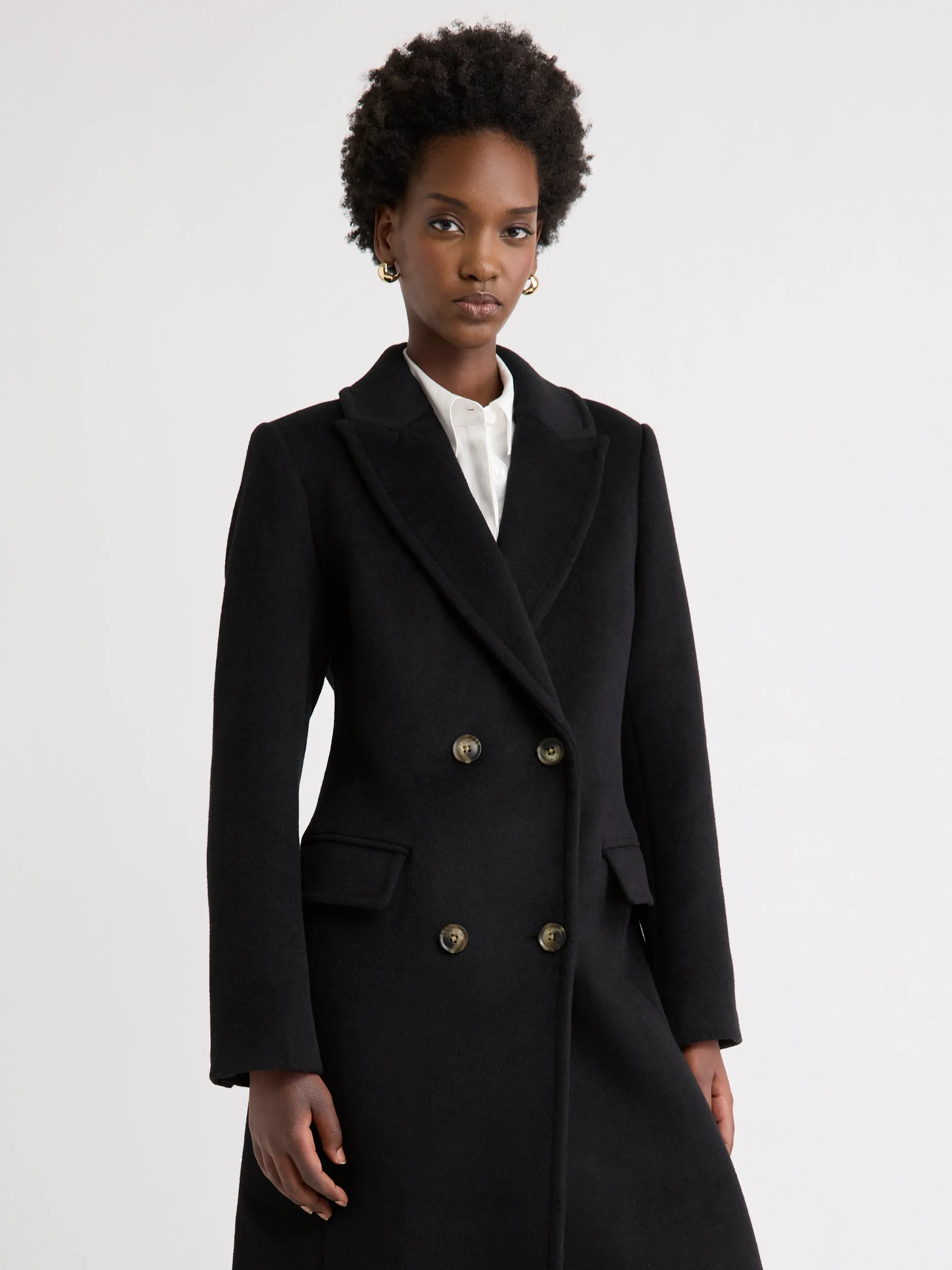 Wool-Blend Long Double-Breasted Coat sold by RW&CO. product image thumbnail 2