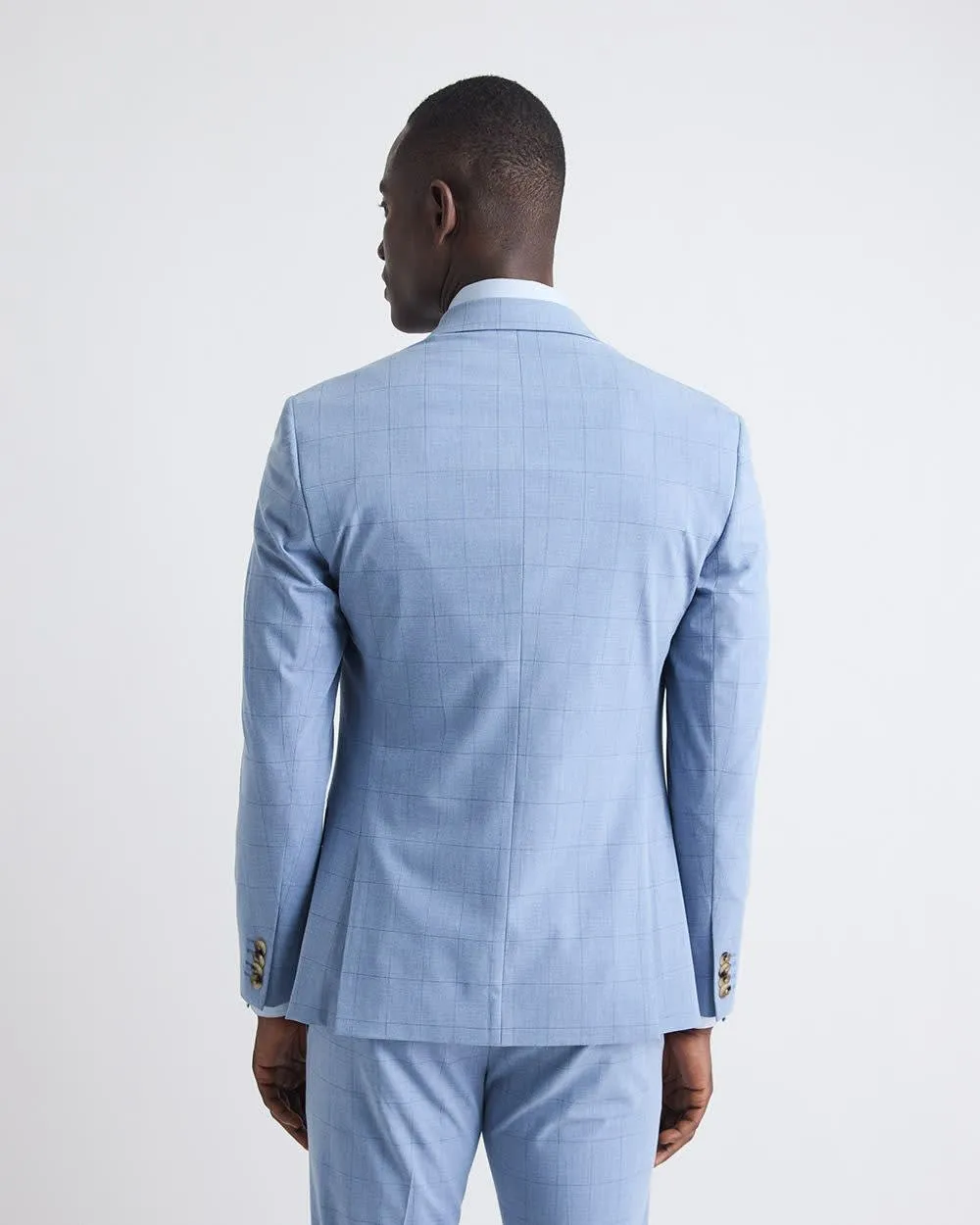 Slim Fit Sky Blue Windowpane Suit Blazer sold by RW&CO. product image thumbnail 3