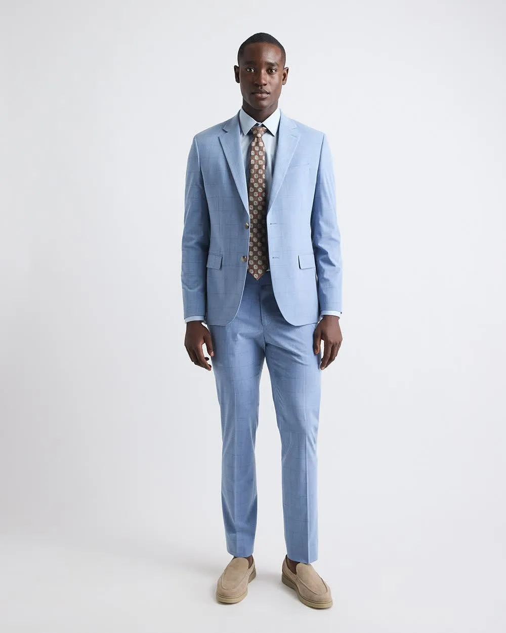 Slim Fit Sky Blue Windowpane Suit Blazer sold by RW&CO. product image thumbnail 2