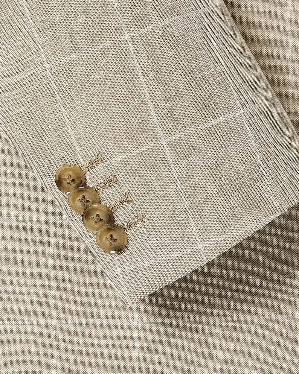 Tailored-Fit Checkered Taupe Suit Blazer sold by RW&CO. product image thumbnail 4