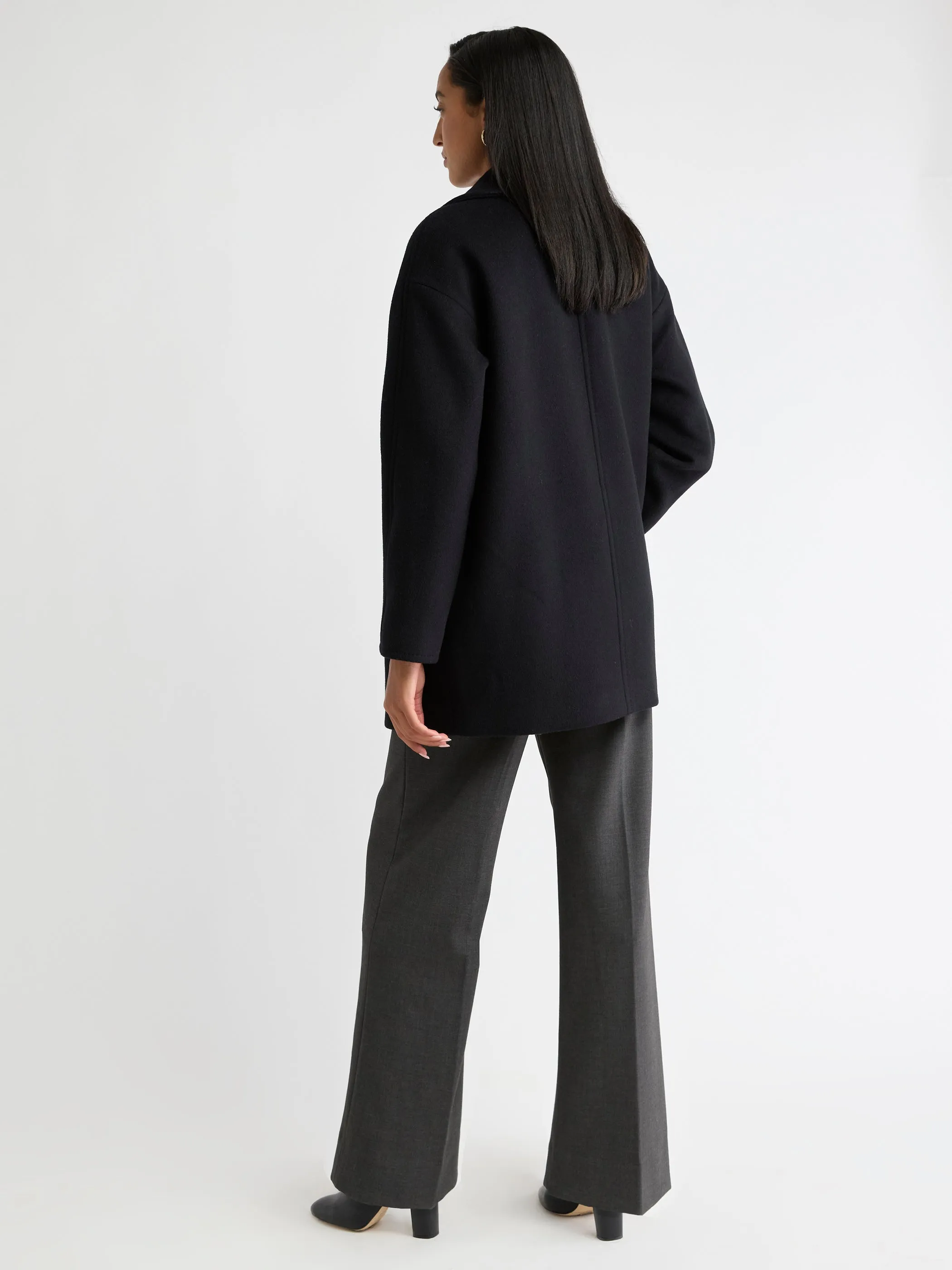 Melton Wool-Blend Double-Breasted Peacoat sold by RW&CO. product image thumbnail 3