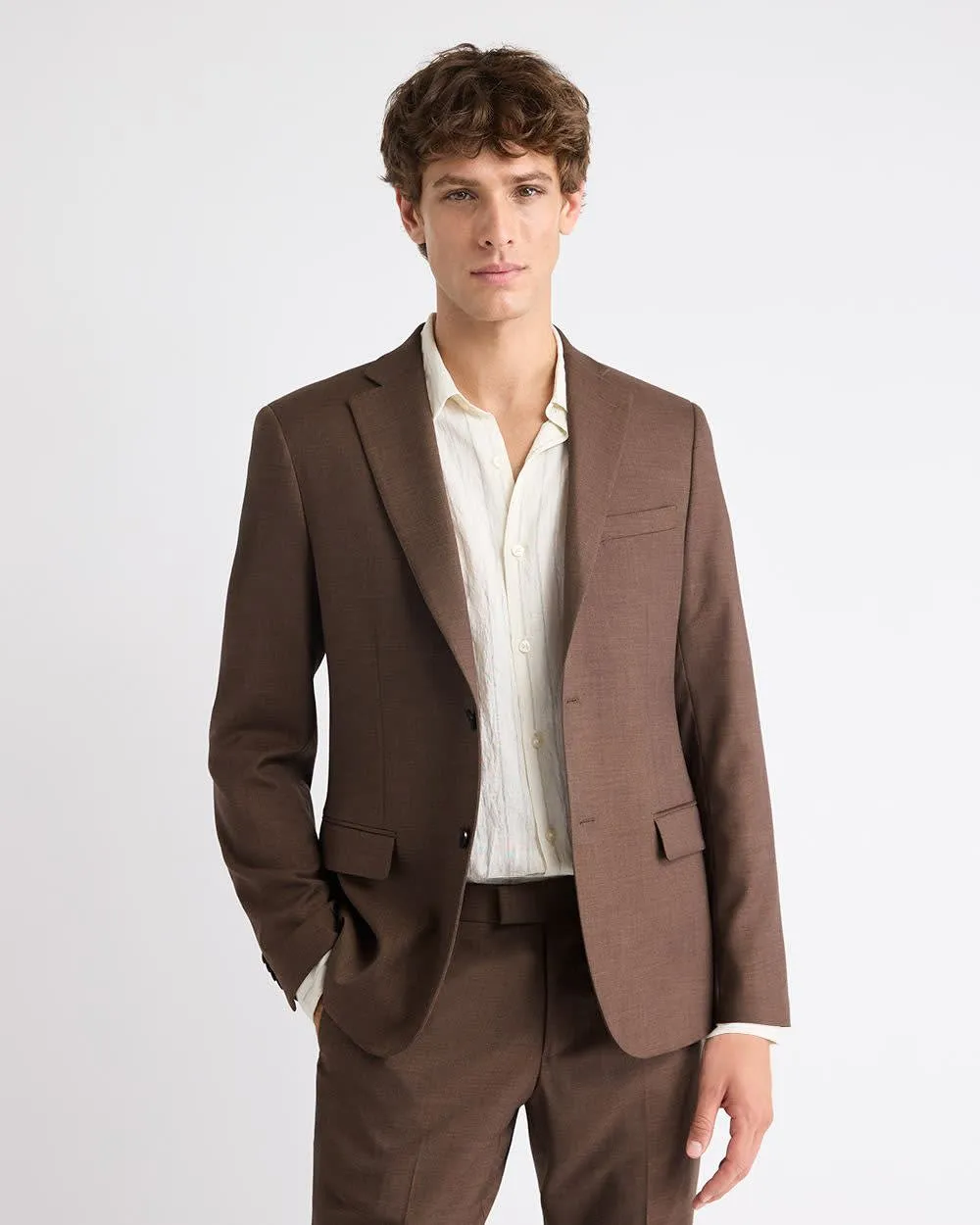 Slim-Fit Brown Suit Blazer sold by RW&CO.