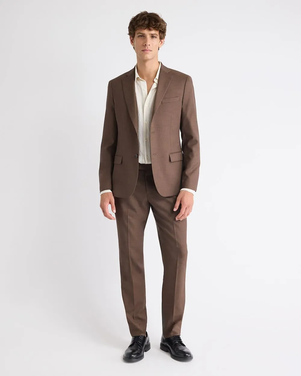 Slim-Fit Brown Suit Blazer sold by RW&CO. product image thumbnail 2