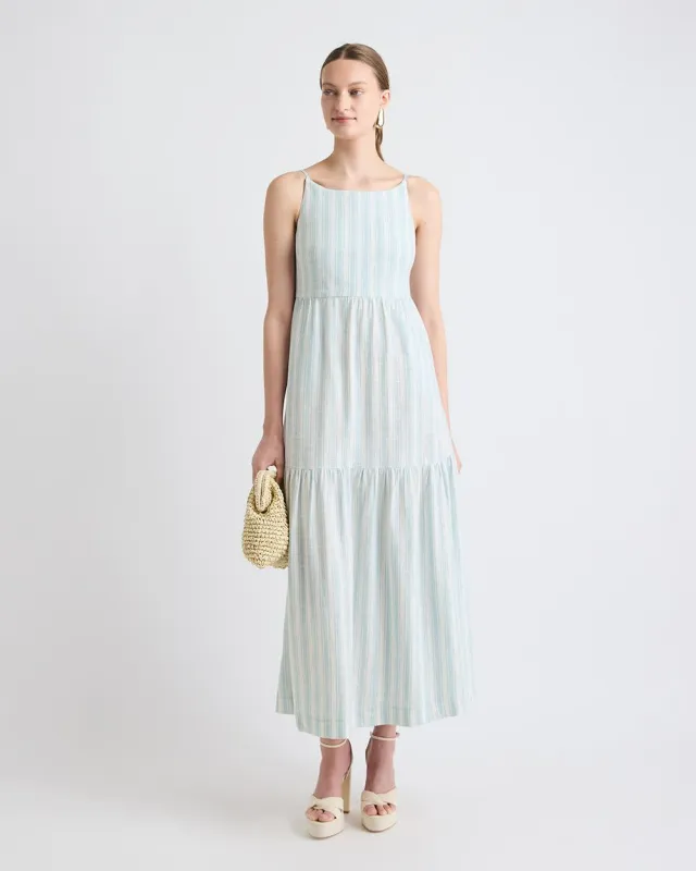 Sleeveless Square-Neck Linen-Blend Straight Maxi Dress sold by RW&CO.
