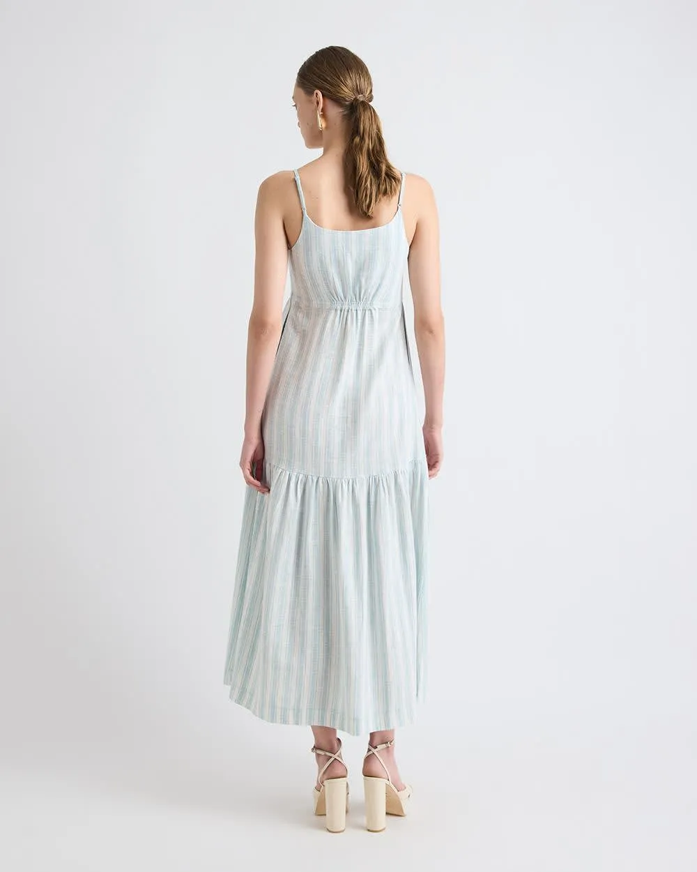 Sleeveless Square-Neck Linen-Blend Straight Maxi Dress sold by RW&CO. product image thumbnail 2