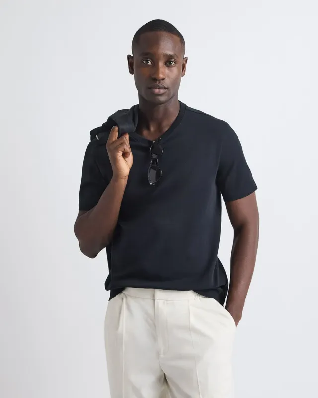 Refined Solid Interlock Cotton Crew-Neck Tee sold by RW&CO.