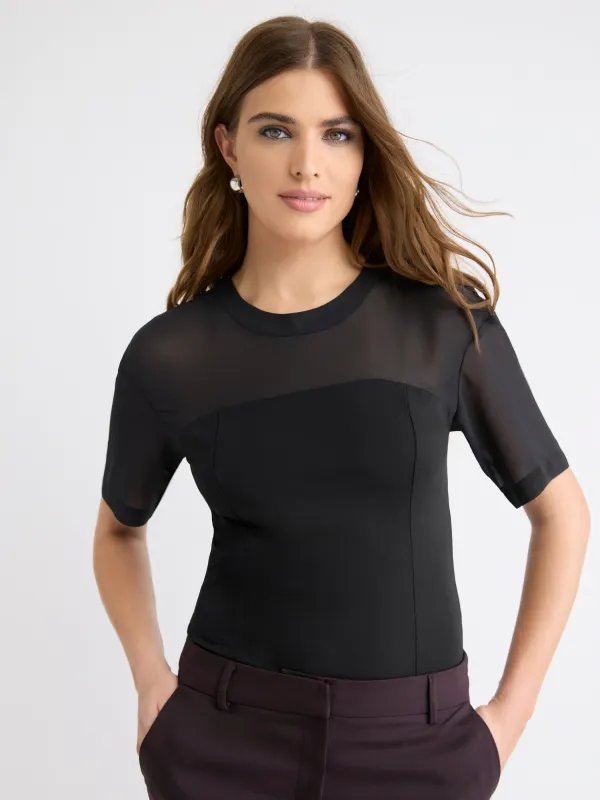 Short-Sleeve Crew-Neck T-Shirt with Cut-Out Back sold by RW&CO.