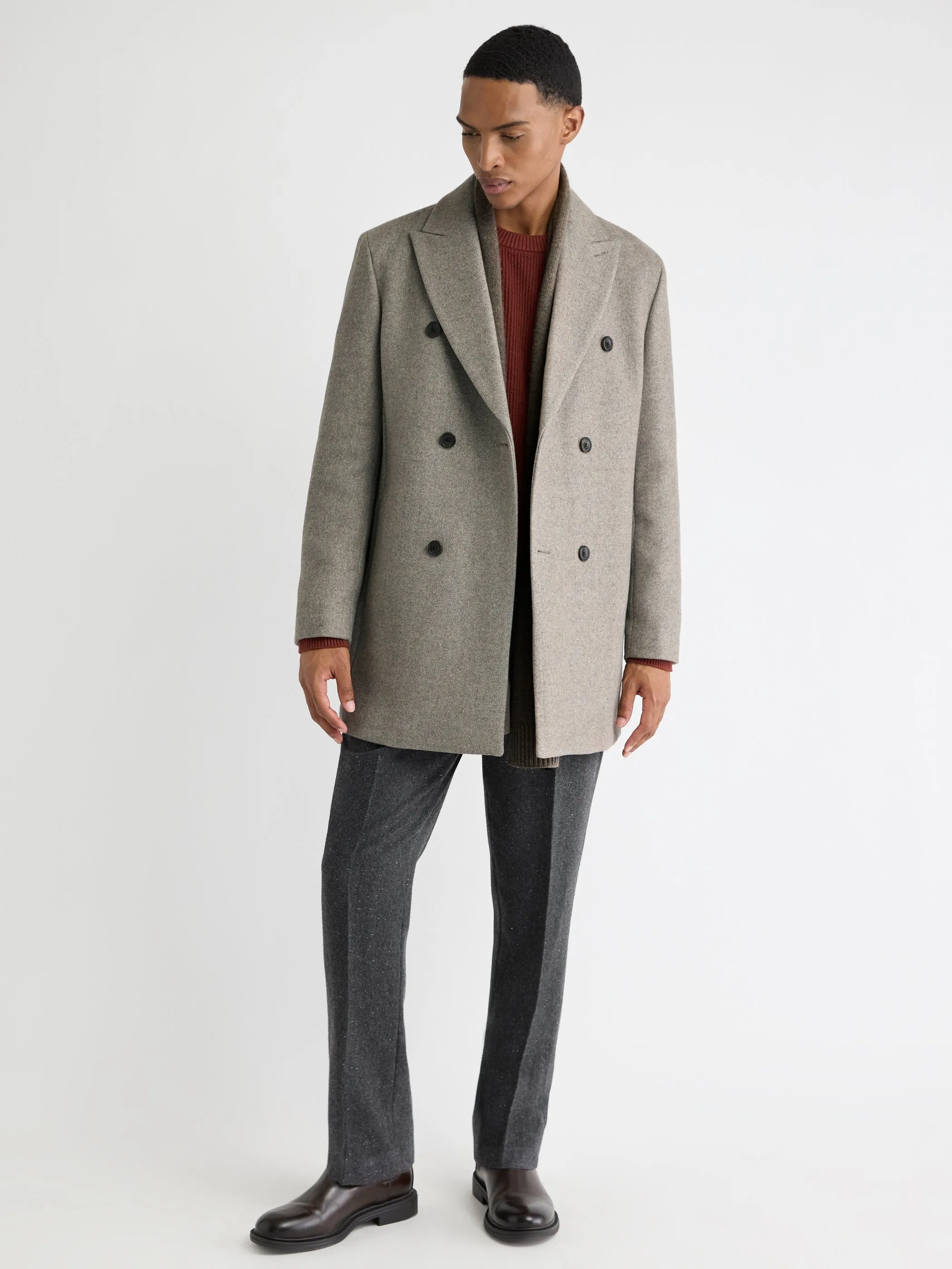 Short Double-Breasted Wool Coat sold by RW&CO. product image thumbnail 2