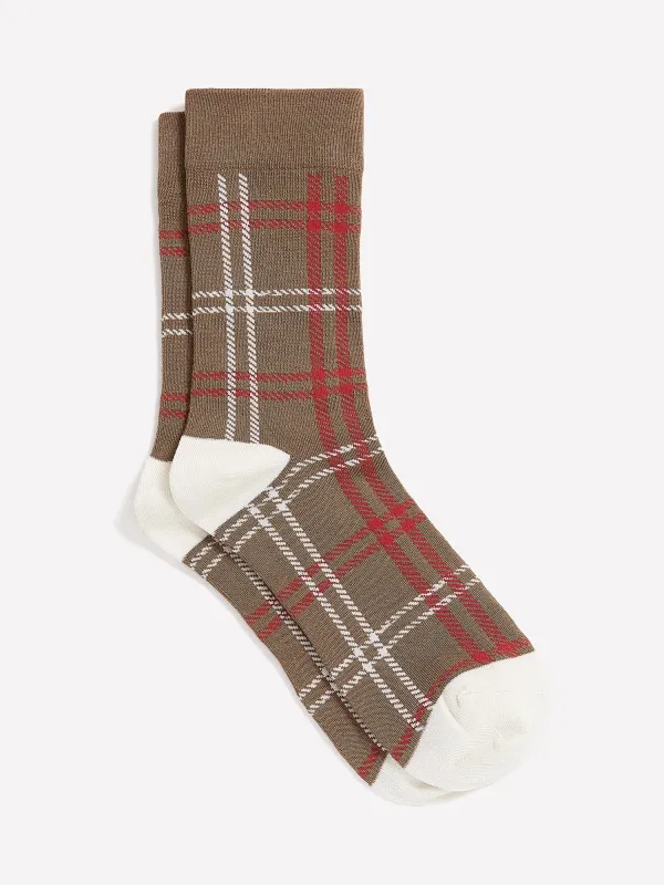 Crew Socks with Plaid Pattern sold by RW&CO.