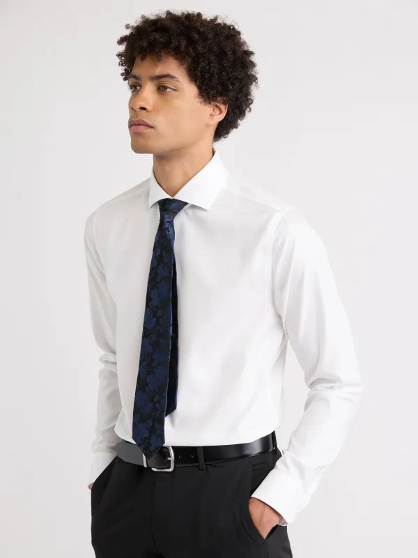 Black Regular Tie with Floral Pattern made by RW&CO.