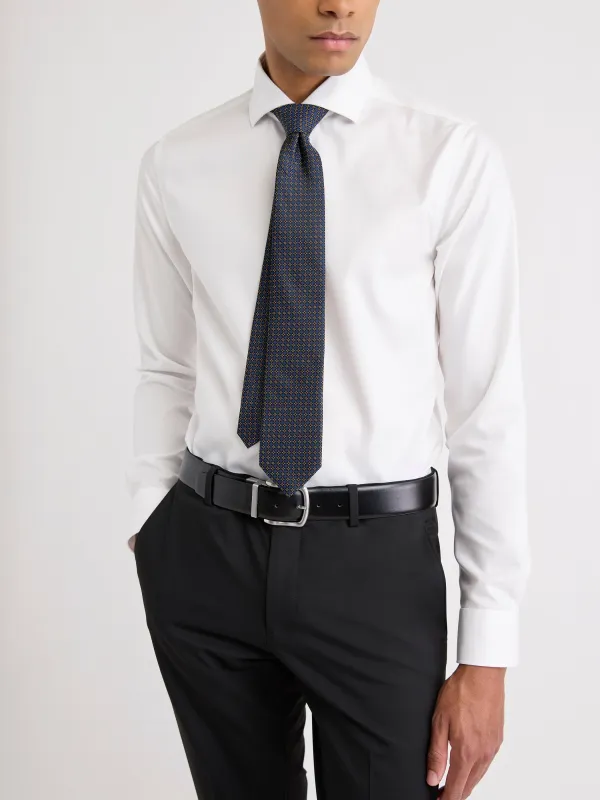 Navy Regular Tie with Geometric Pattern sold by RW&CO.