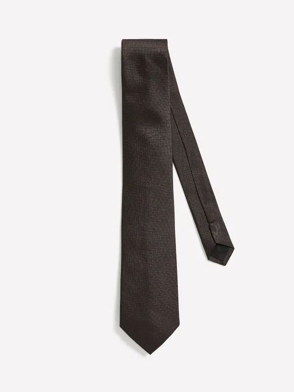 Brown Regular Tie with Geometric Pattern sold by RW&CO.