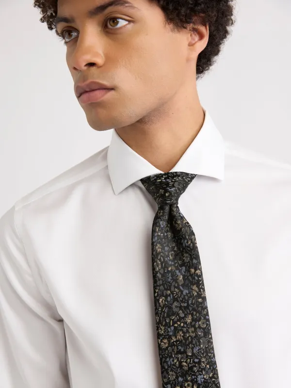 Black Regular Tie with Floral Pattern sold by RW&CO.