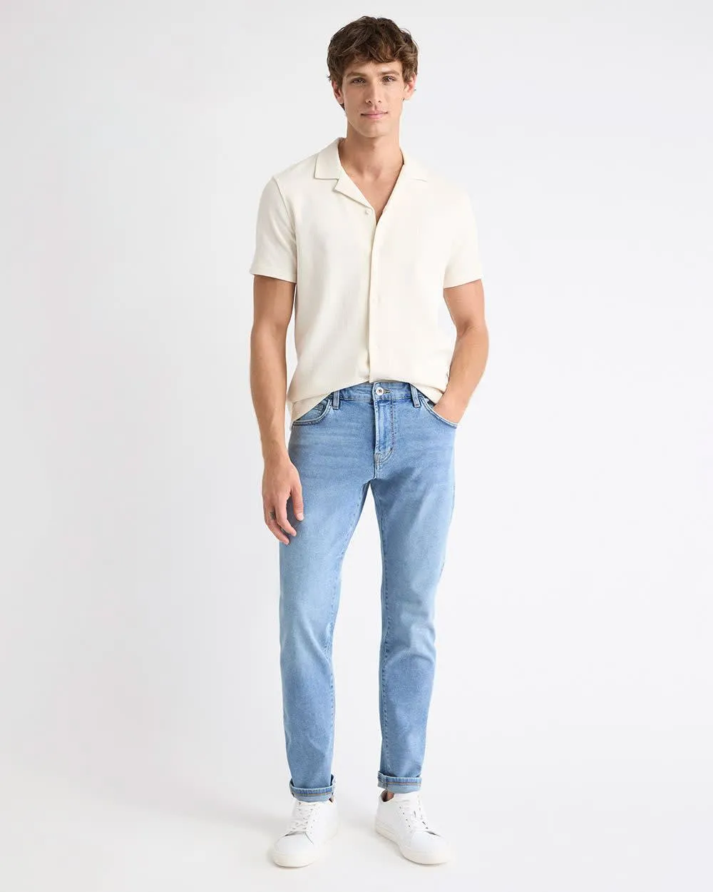 Slim-Fit Light-Wash Jeans sold by RW&CO. product image thumbnail 2